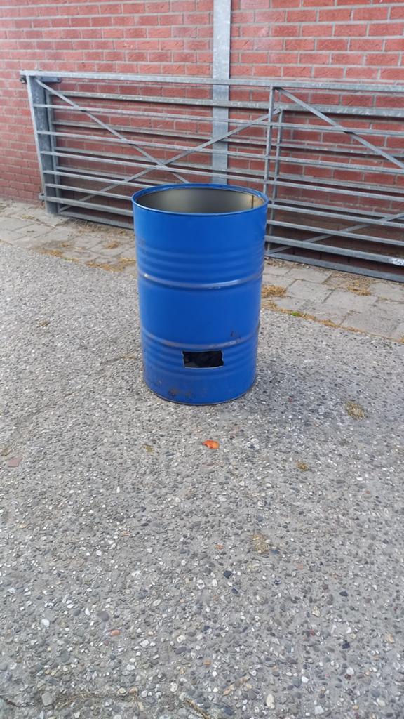 Brandton olievat vuurkorf vuurton 200 liter vat, Ophalen, Zo goed als nieuw, Vuurton