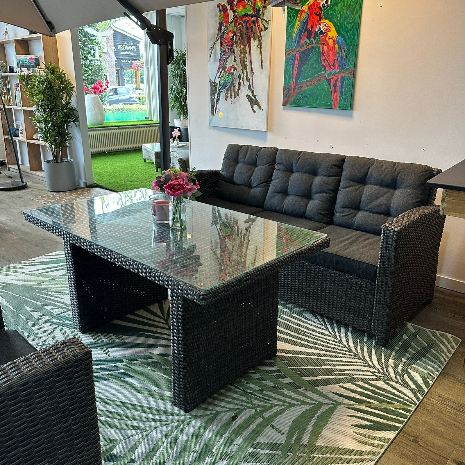 Wicker Tuinset / Loungeset — Goede staat! TWV €1150,-, Gebruikt, ., Ophalen of Verzenden, .