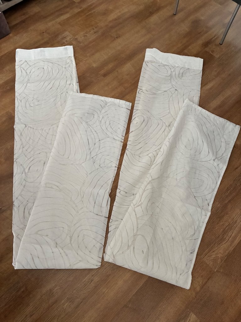 Mooie vitrage te koop, kant en klaar, 100 tot 150 cm, 200 cm of meer, Wit, Ophalen of Verzenden