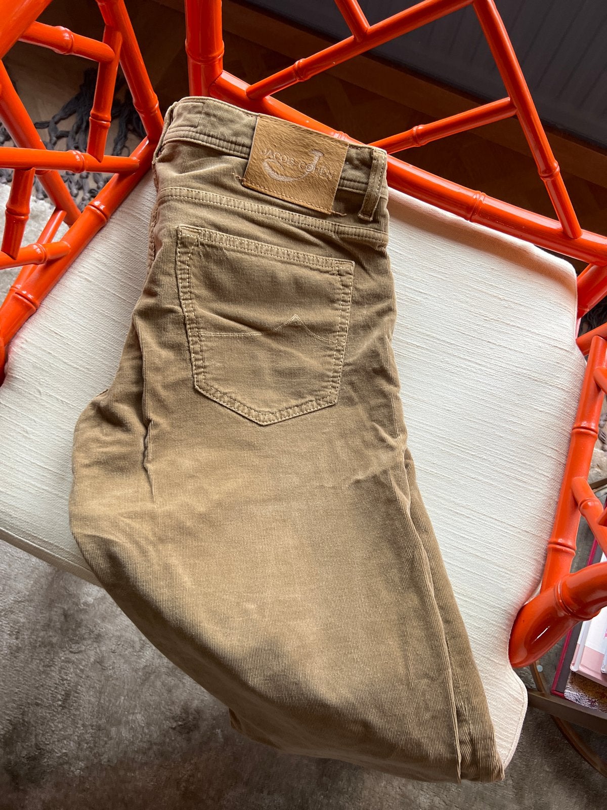 Jacob Cohen corduroy broek maat 38, Ophalen of Verzenden, Zo goed als nieuw, Overige maten, Beige