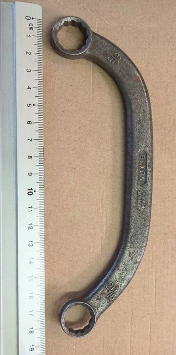 Ringsleutel ELORA gebogen Engelse maat 9/16" x  5/8", Ophalen of Verzenden, Gebruikt