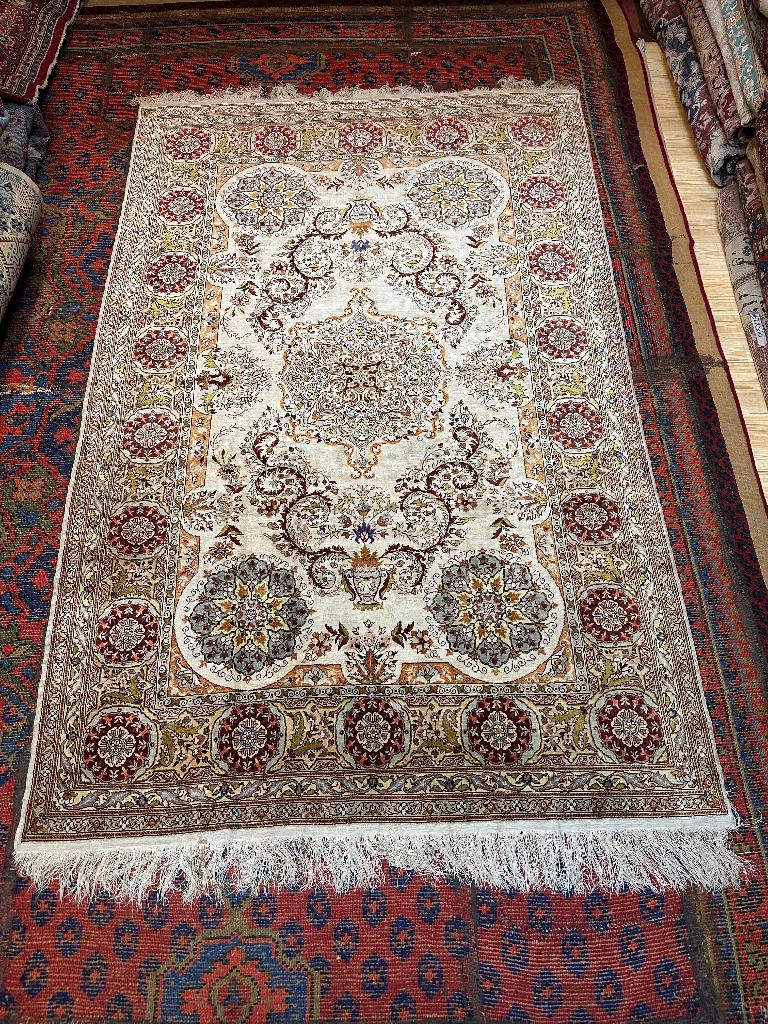 Uniek volledig zijden Kayseri tapijt – 250 x 160 cm, Zijde, 150 tot 200 cm, 200 cm of meer, Ophalen of Verzenden