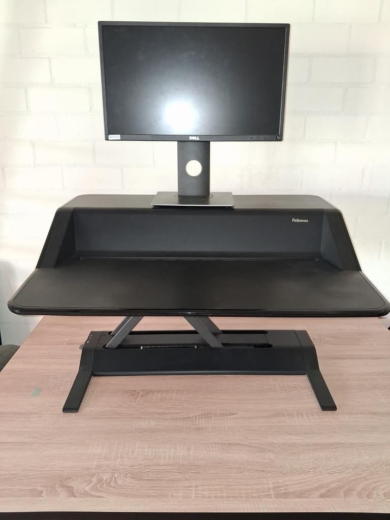 Fellowes Zit/Sta Bureau Opzetstuk - Ergonomisch Werken, Huis en Inrichting, Bureaus, Zo goed als nieuw, In hoogte verstelbaar