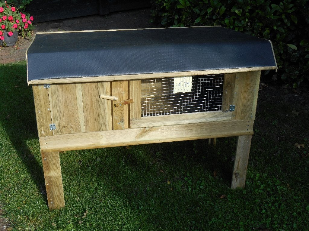 nieuw konijnenhok nr.1, met nachthok, Ophalen, 60 tot 90 cm, Nieuw, Konijn