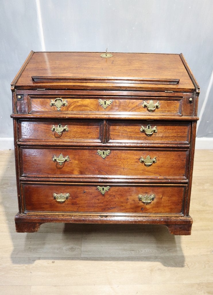 Antieke Engelse secretaire, klepbureau 18e eeuw, Ophalen of Verzenden
