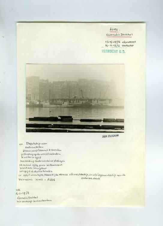 scheepvaart-foto- MARINE-AMSTERDAM- cornelis drebbel, Verzamelen, Ophalen of Verzenden, Zo goed als nieuw, Motorboot, Boek of Tijdschrift