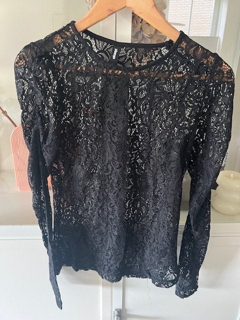 Zwarte kanten top van Eksept (Shoeby), maat s, Maat 38/40 (M), Verzenden, Zwart, Zo goed als nieuw