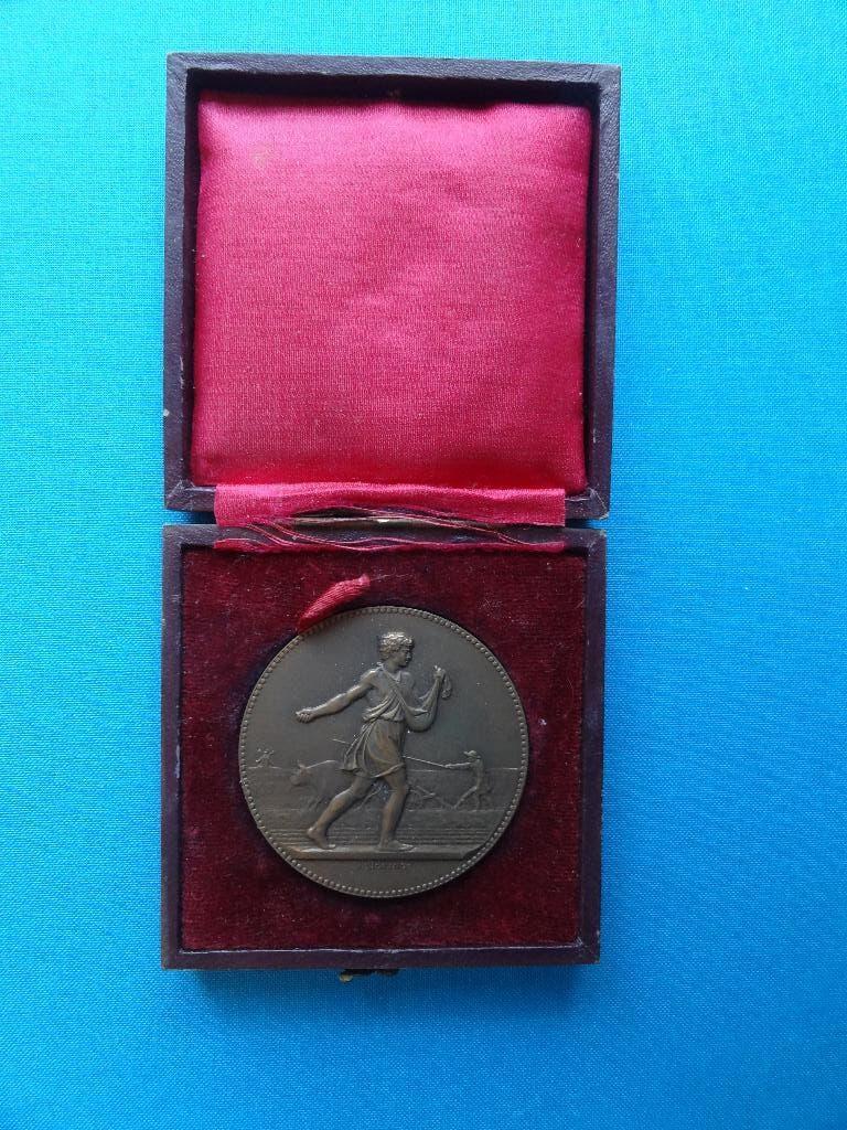Art Nouveau medaille J.Lagrange, in originele doos, Verzenden, Brons, Buitenland