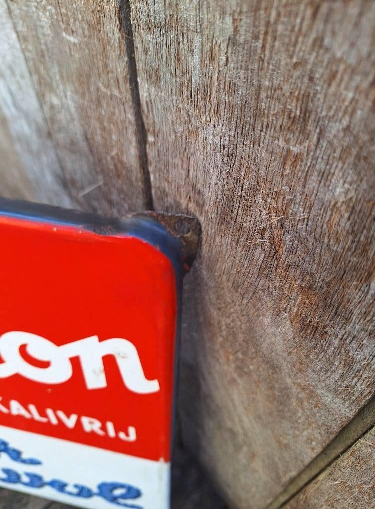 Mooi emaille bord van Echfalon Alkalivrij voor wol🧶, Verzamelen, Reclamebord, Gebruikt, ., Ophalen of Verzenden