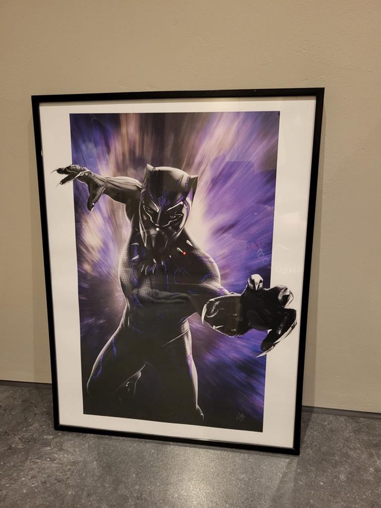 Black Panther ingelijste poster, Ophalen of Verzenden, Gebruikt, Minder dan 50 cm, Minder dan 50 cm