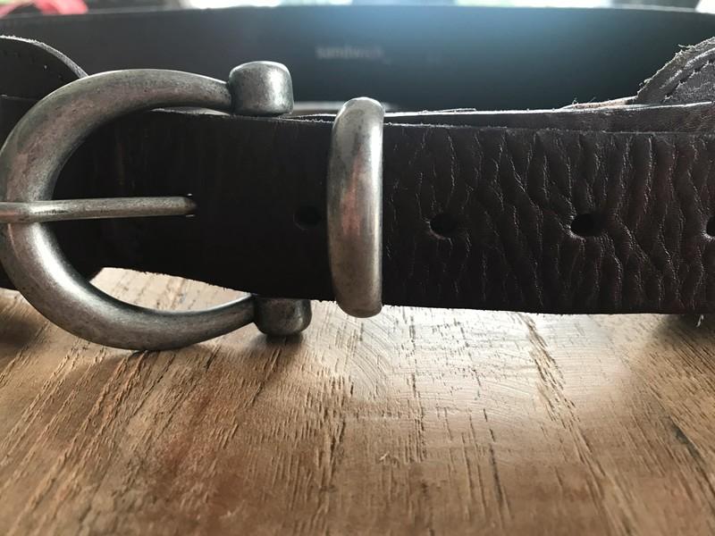 Lederen riem Sandwich maat 90, Minder dan 3 cm, 80 tot 90 cm, Bruin, Echt leder