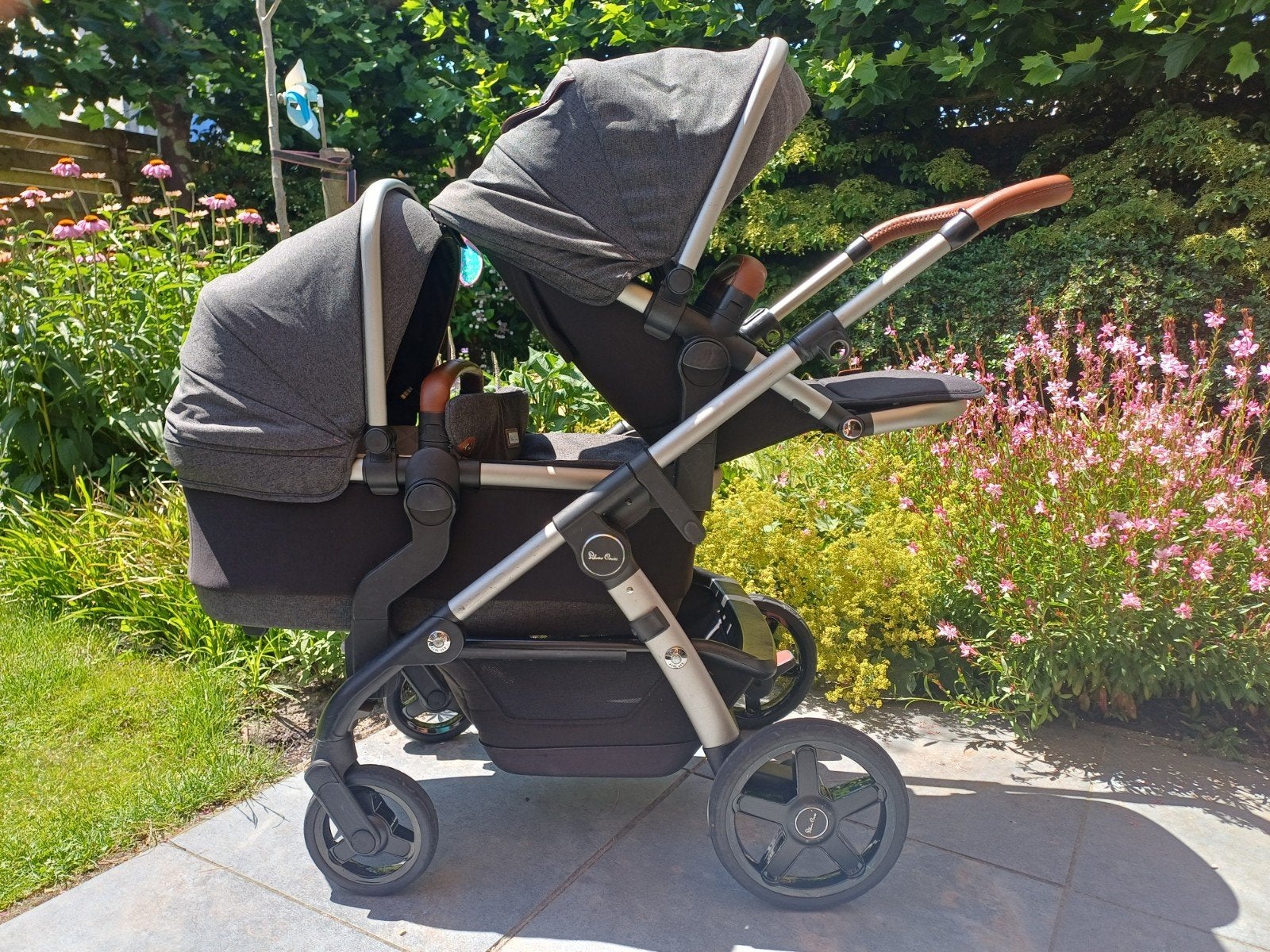 Silver Cross Duowagen en Solowagen met accessoires, Zo goed als nieuw, Combiwagen, Verstelbare duwstang, Ophalen