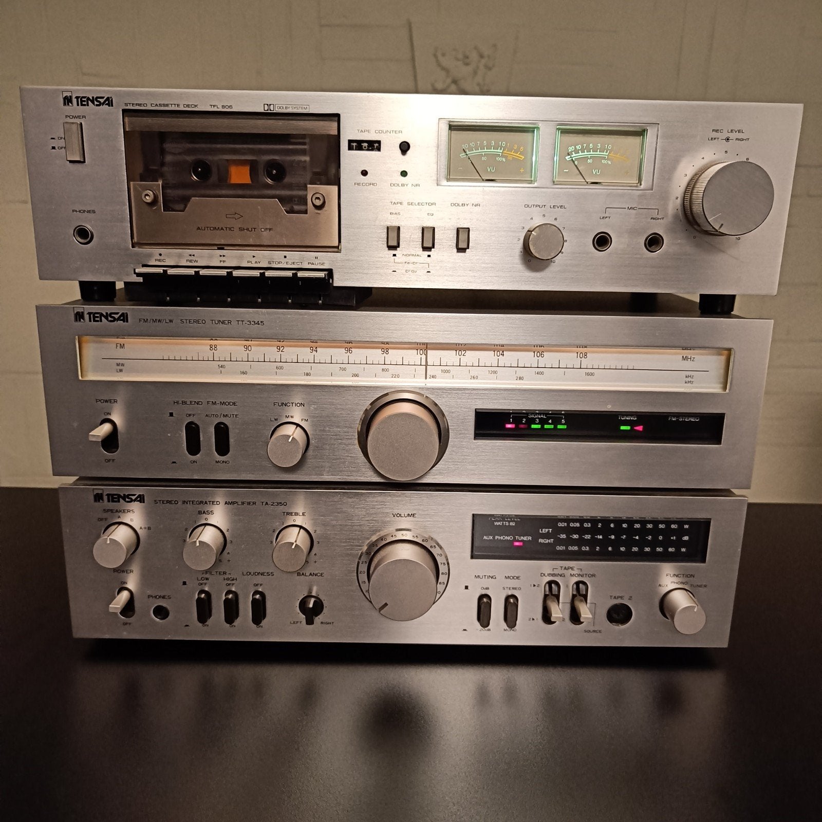 Vintage Tensai International setje, Audio, Tv en Foto, Stereo-sets, Overige merken, Tuner of Radio, Gebruikt, Losse componenten