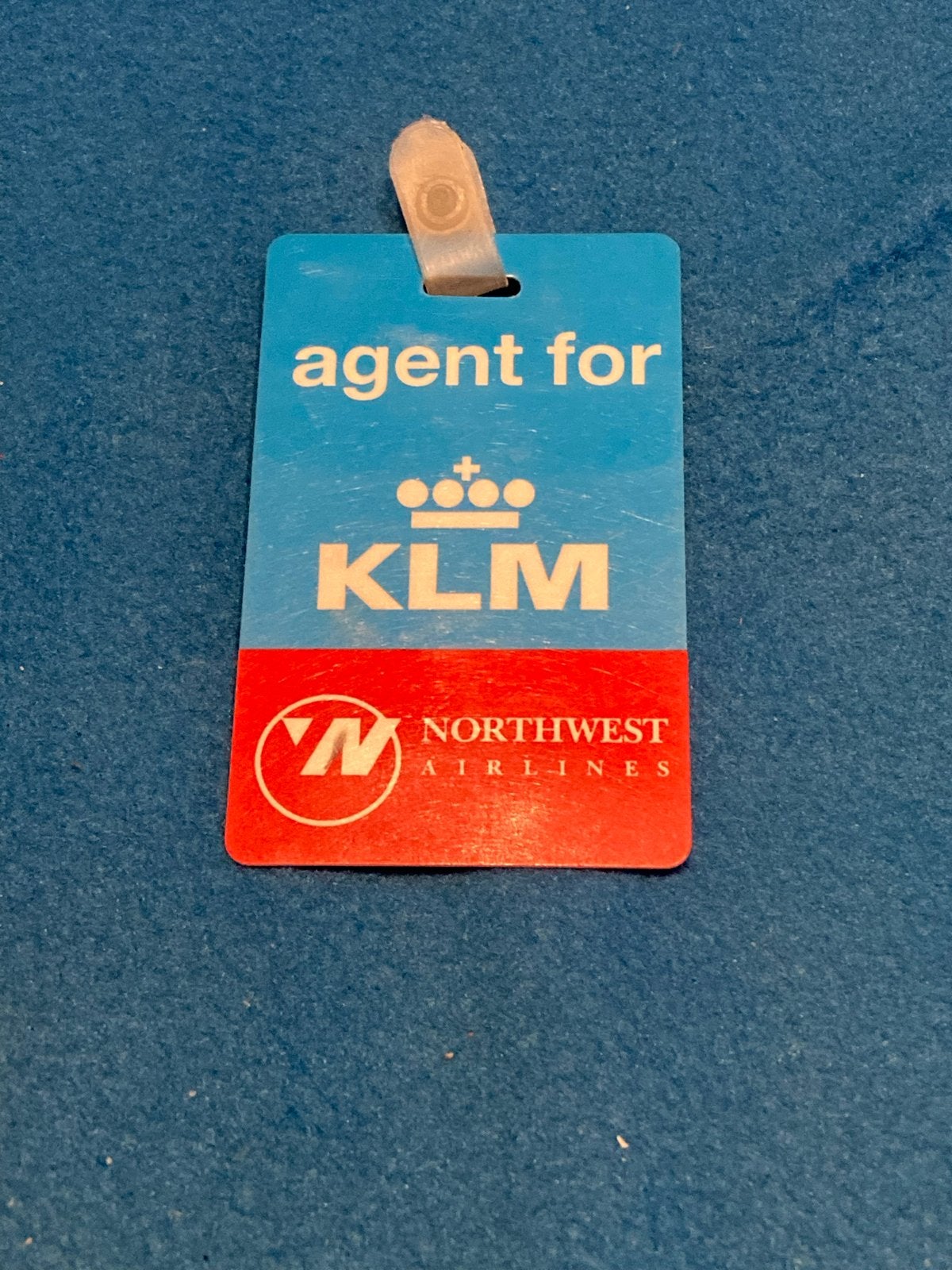 Vintage KLM Northwest Airlines Agent ID-kaart, Verzamelen, Luchtvaart en Vliegtuigspotten, Ophalen of Verzenden, Gebruikt, Overige typen