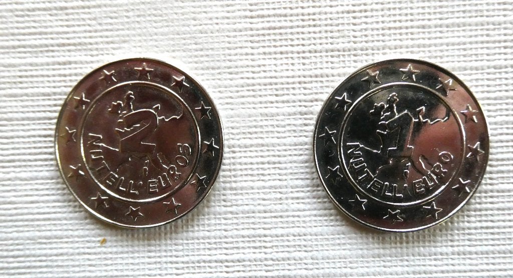 2 Nutella Euros-2001, Postzegels en Munten, Ophalen, Overige materialen