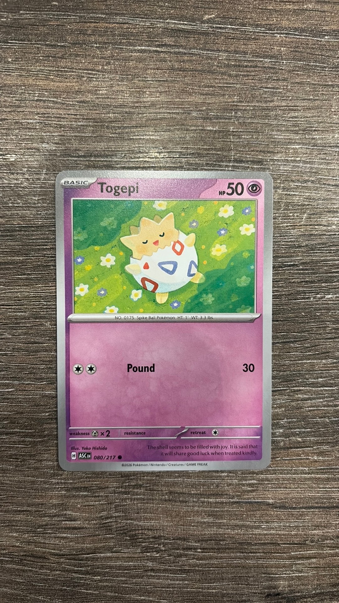 ASC Togepi 080/217, Ophalen of Verzenden, Zo goed als nieuw