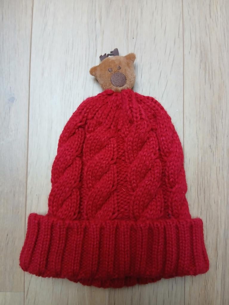 NIEUW rode warme muts met rendier - kerst / winter, Ophalen of Verzenden, Nieuw, Jongen of Meisje, Muts