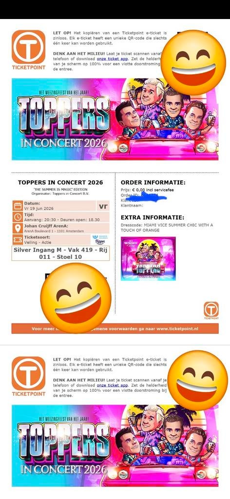 2 kaartjes toppers in concert 2026, Tickets en Kaartjes, Evenementen en Festivals, Twee personen