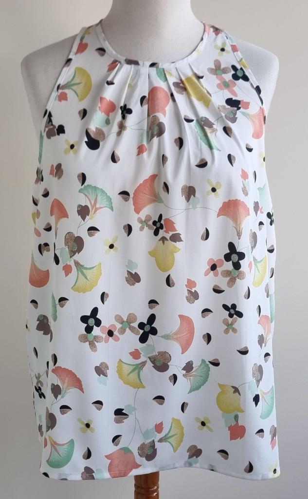 Peacocks witte blouse met printjes mt. XL (20), Kleding | Dames, Wit, Maat 46/48 (XL) of groter, Zo goed als nieuw, Peacocks