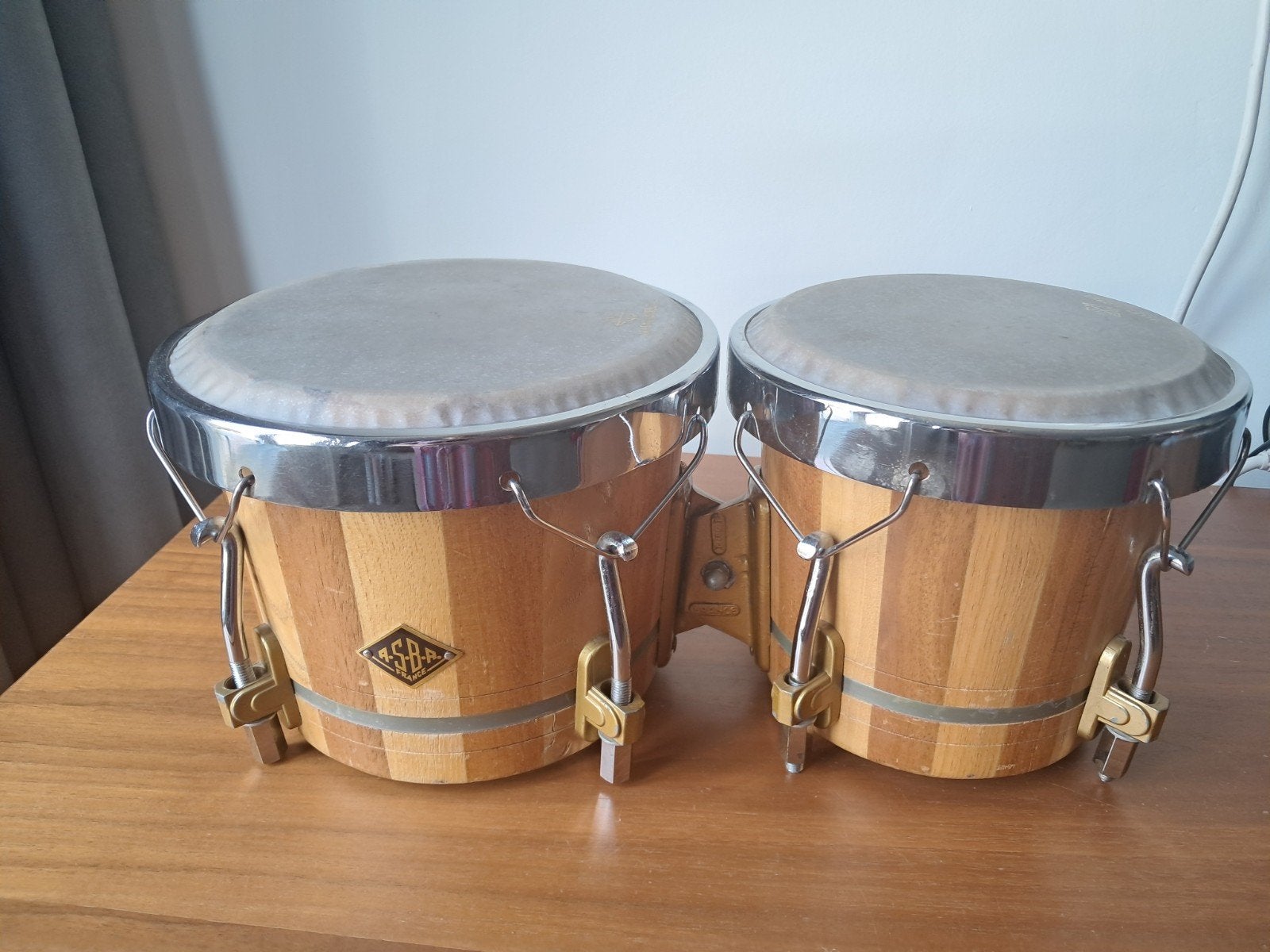 Titel Vintage ASBA France bongo's – origineel – jaren '60/'7, Ophalen, Gebruikt, Melodische percussie