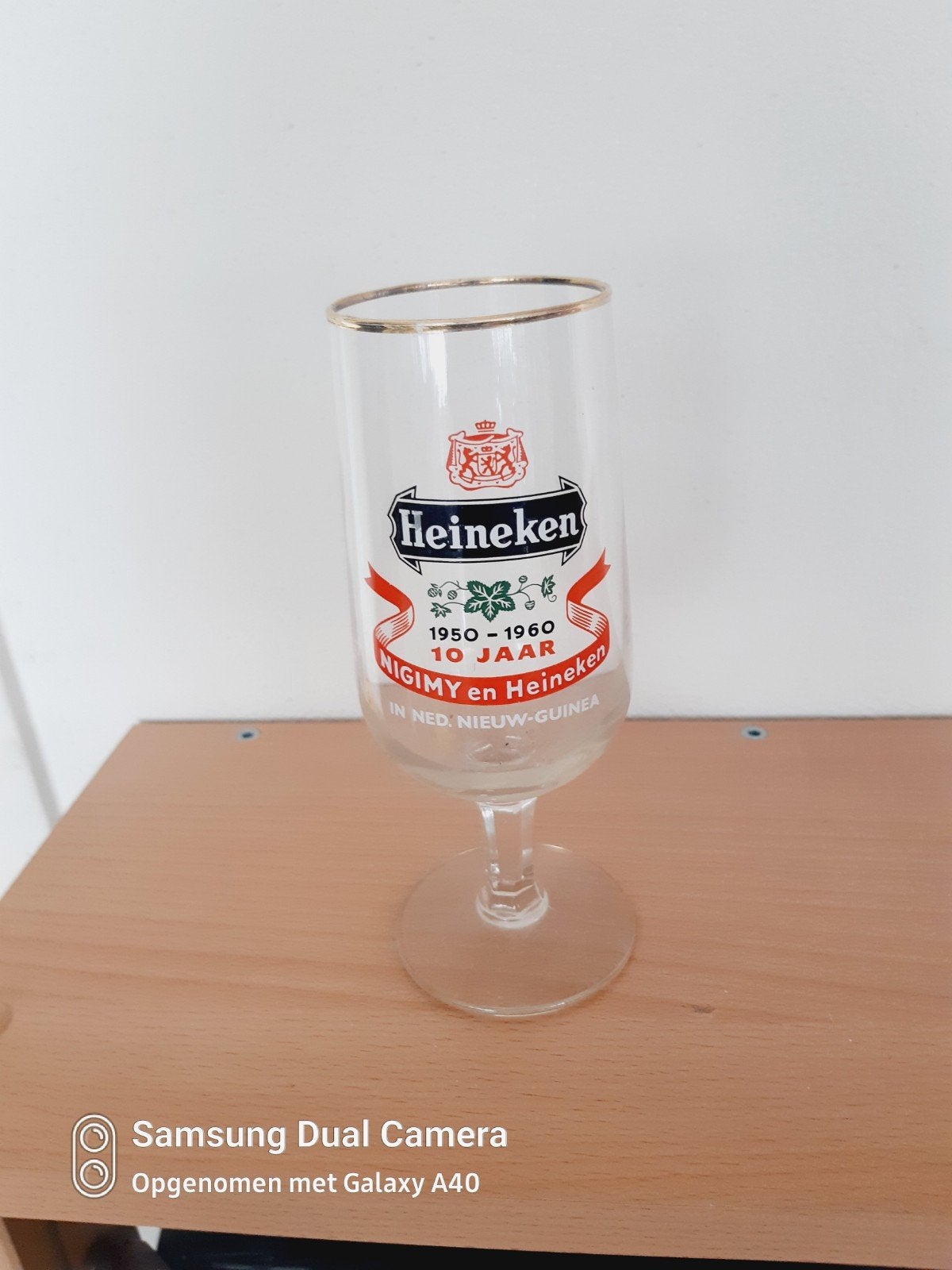 Mooie Heineken dubbel druk glas nigimy en Heineken, Ophalen of Verzenden, Zo goed als nieuw, Glas of Glazen, Heineken