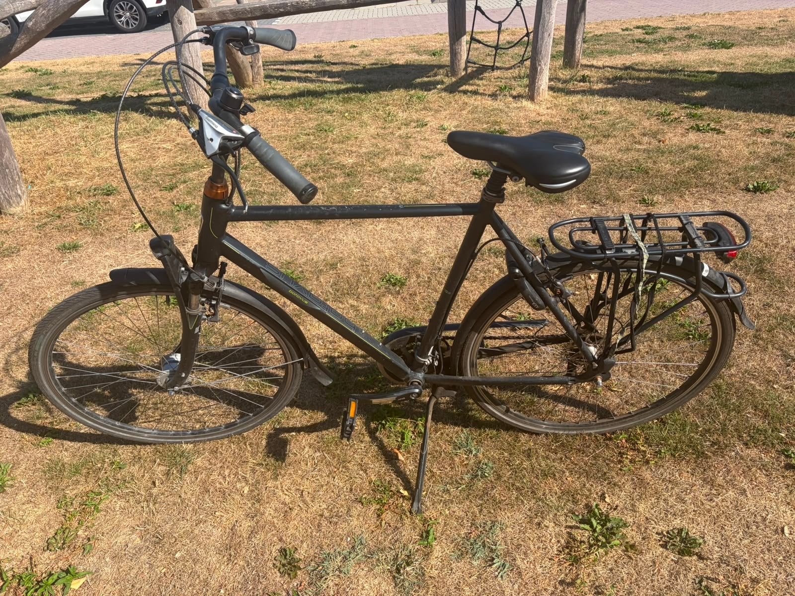 Zwarte Batavus herenfiets, Fietsen en Brommers, Gebruikt, Velgrem, Versnellingen, 57 tot 61 cm
