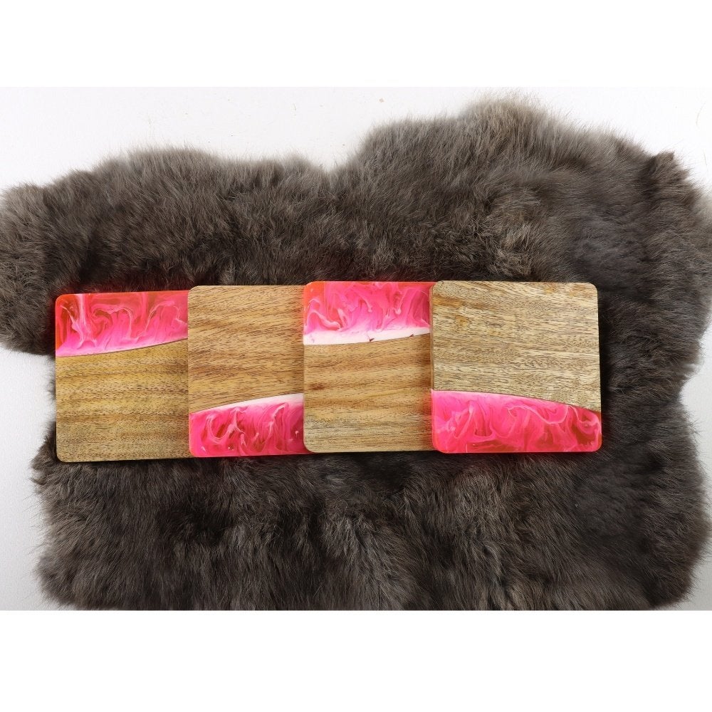 Houten onderzetters - Epoxy onderzetters - Bar accessoires, Hout, Cave & Garden, Nieuw, Ophalen of Verzenden