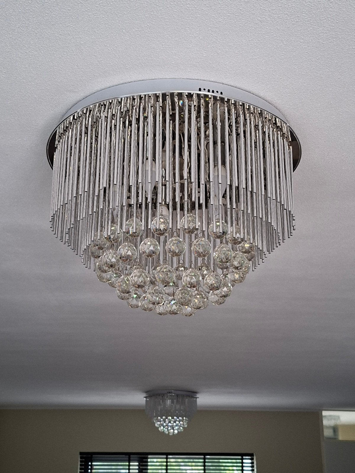 Kroonluchters, plafondlamp,, Ophalen, Overige fittingen, Zo goed als nieuw, Glas