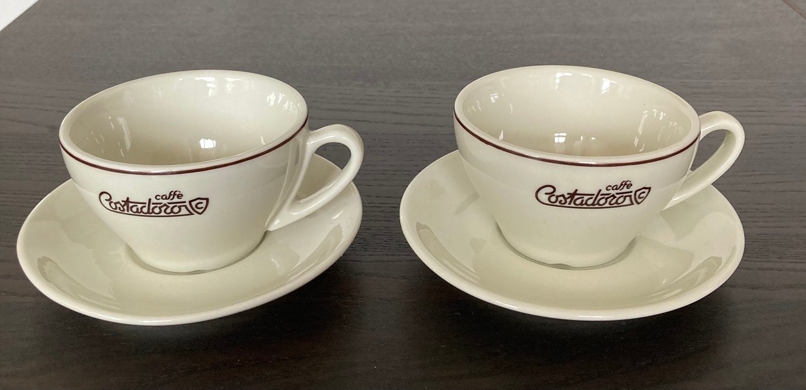 Mooie vintage jaren ‘80 Costadoro cappuchino koppen (2), Ophalen of Verzenden, Zo goed als nieuw, Overige stijlen, Kop(pen) en/of Schotel(s)