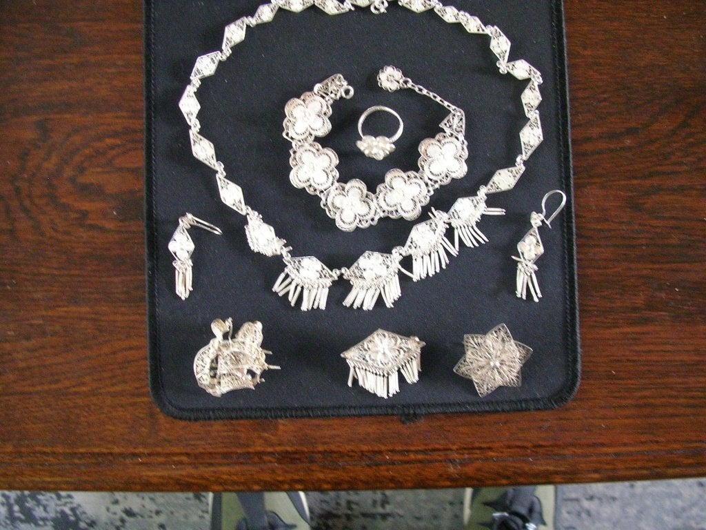 Pracht zilveren Filigran setje zie foto., Ophalen of Verzenden, Zilver, Overige typen