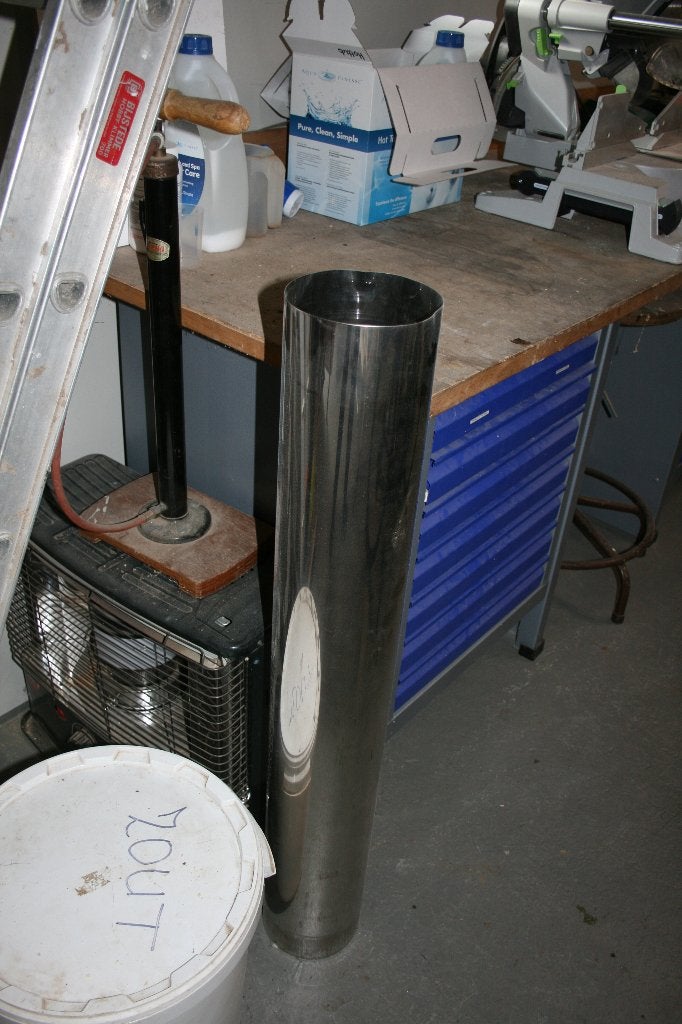 Te koop: RVS rookafvoer kachel hottub, Tuin en Terras, Ophalen, Nieuw, Vast