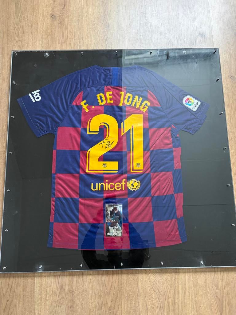 Gesigneerd Frenkie de Jong Barcelona shirt, Verzamelen, Ophalen of Verzenden, Gebruikt, Buitenlandse clubs, Shirt