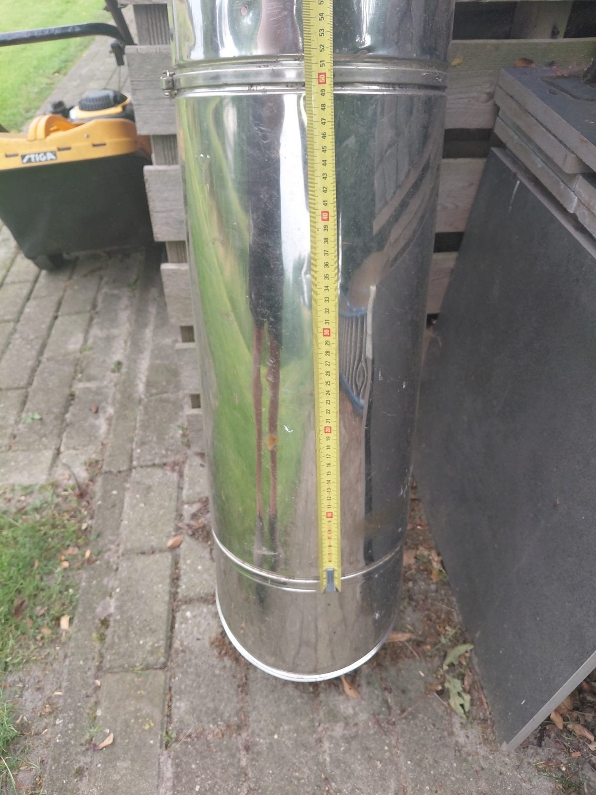 Dubbelwandige schoorsteenpijp voor houtkachel, Doe-het-zelf en Verbouw, Ophalen, Gebruikt, Kachel, Minder dan 60 cm
