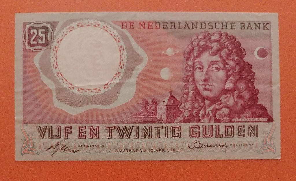 Bankbiljet 25 gulden 1955 Huygens cat. PL68.c, Verzenden, 25 gulden, Los biljet