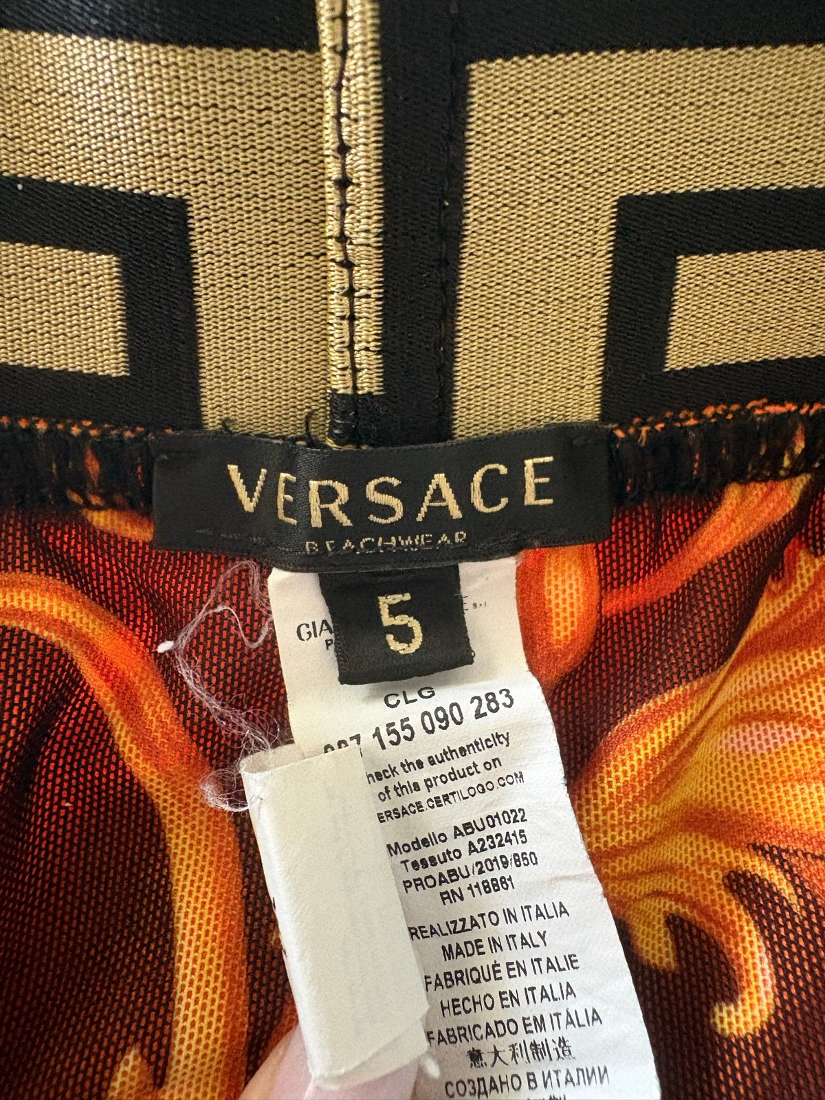 Versace zwemshort maat M - Oranje met Medusa-logo, Ophalen of Verzenden, Maat 48/50 (M), Oranje, Zwemshort