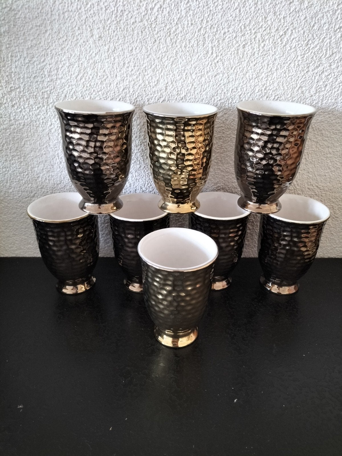 Vaasjes Bloempotjes 8 stuks, Huis en Inrichting, Gebruikt, Op voet, 10 cm, Ophalen of Verzenden