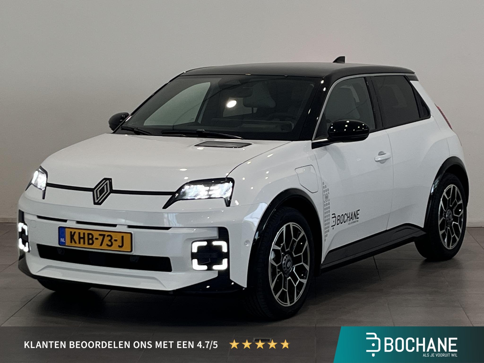 Renault 5 Comfort Range Roland Garros 52 kWh | DEMO | Pack S, Auto's, Leder en Stof, Wit, Origineel Nederlands, 500 kg