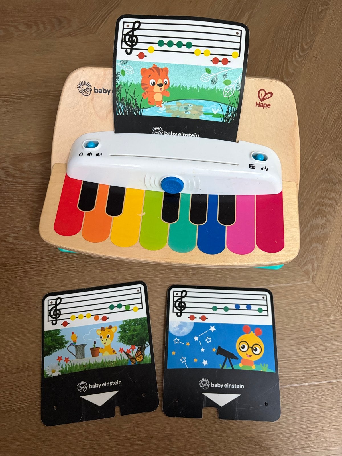 Baby Einstein Hape Magic Touch Piano met 6 muziekkaarten, Ophalen of Verzenden, Zo goed als nieuw, Overige typen, Met geluid