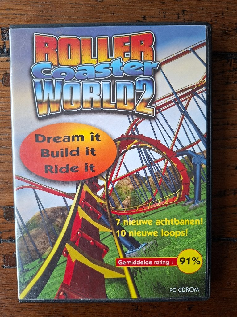 RollerCoaster World 2 PC CDROM - Bouw je eigen achtbaan!, Gebruikt, 1 speler, Ophalen of Verzenden, Vanaf 7 jaar