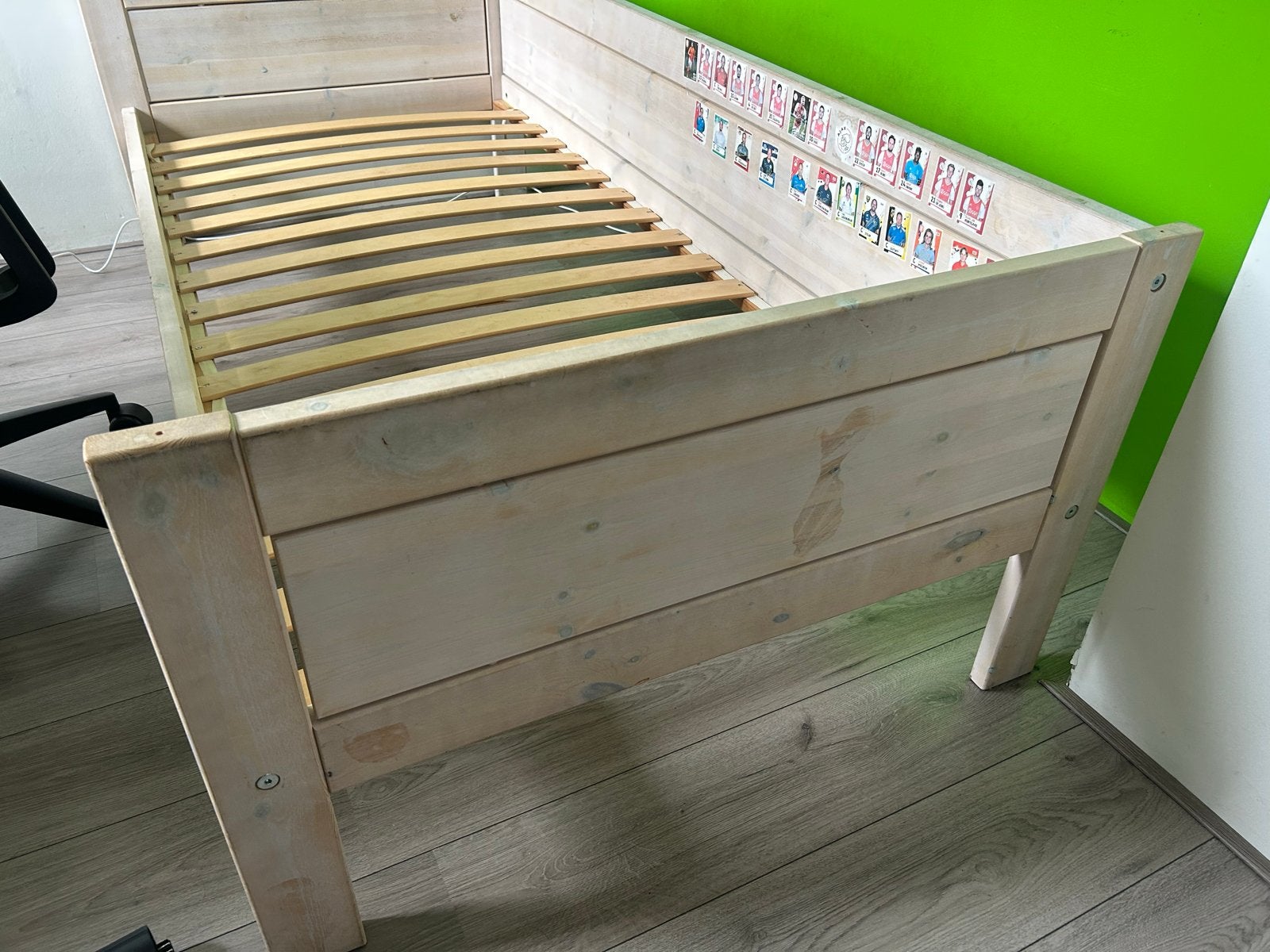 Lifetime bed whitewash - Eenpersoonsbed met lattenbodem, Ophalen, Gebruikt, 90 cm, Eenpersoons