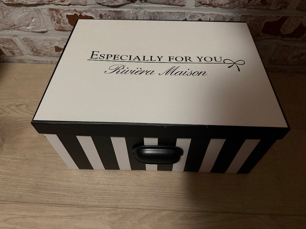 Riviera Maison opbergdozen, Zwart, Overige stijlen, Ophalen of Verzenden, Zo goed als nieuw
