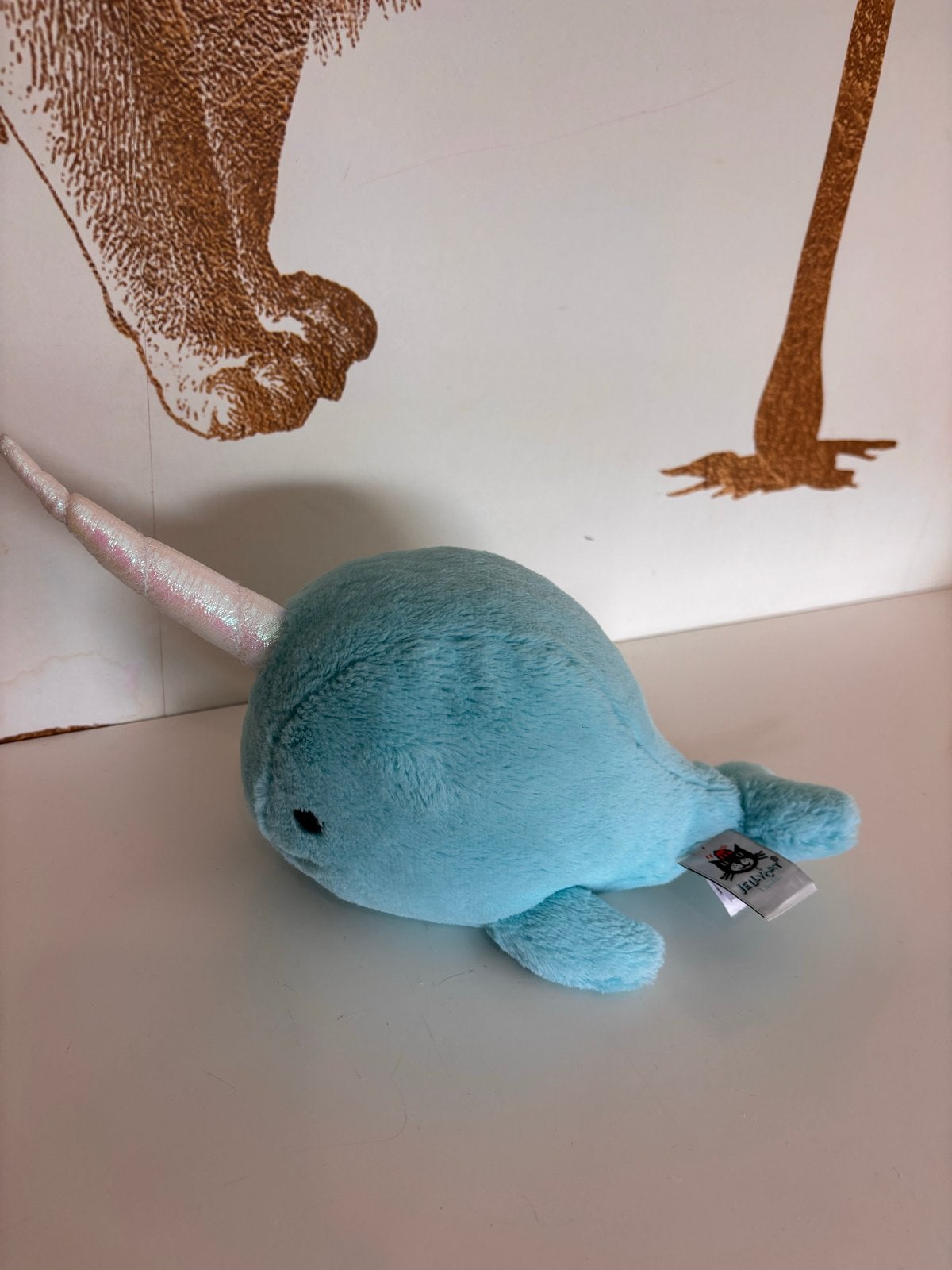 Jellycat Narwhal Knuffel - Zo goed als nieuw, Kinderen en Baby's, Speelgoed | Knuffels en Pluche, Jellycat, Overige karakters