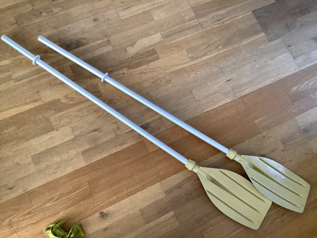 2 aluminium peddels, 135 cm., Ophalen, Gebruikt