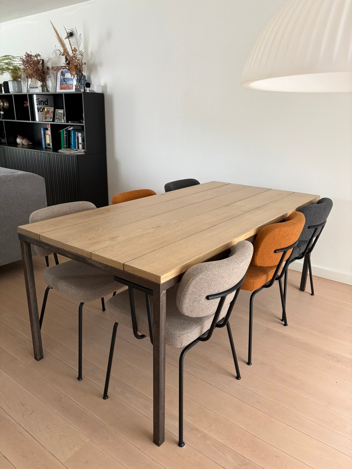 Eetkamertafel eikenhout, Huis en Inrichting, Tafels | Eettafels, Eikenhout, Zo goed als nieuw, 150 tot 200 cm, Rechthoekig