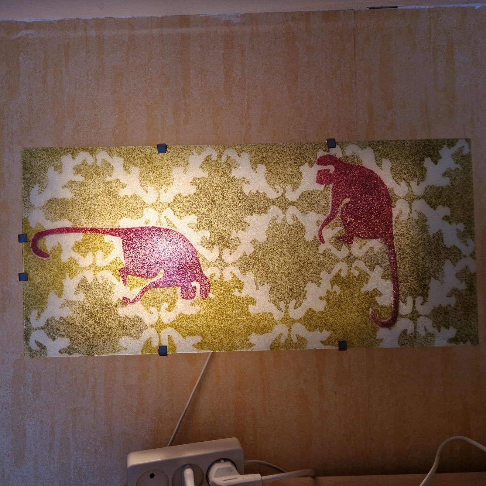 Ikea Gyllen lamp met apenprint, Huis en Inrichting, Ophalen, Gebruikt, Indirect licht, IKEA