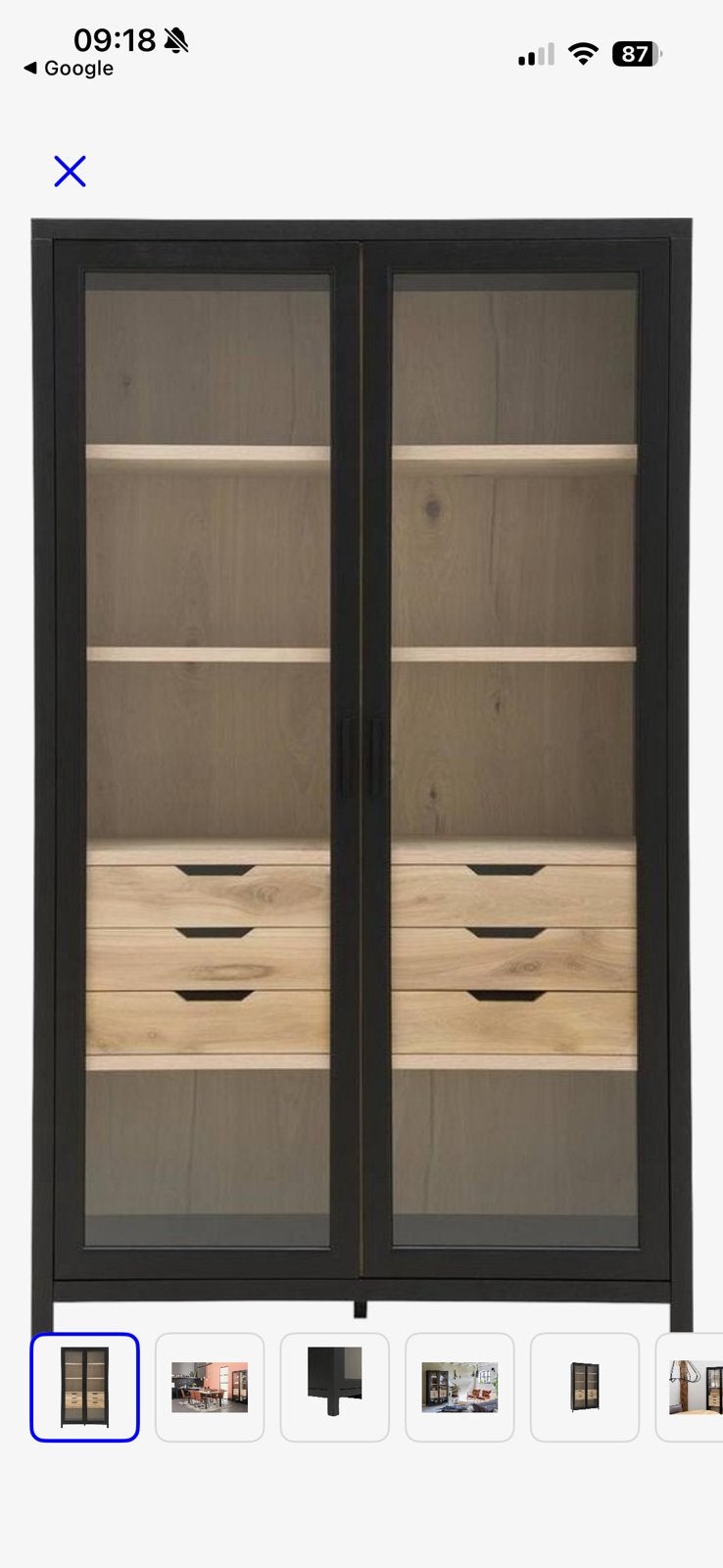 Kast goossens vitrinekast hoog 205 hoog 45 diep 120 breed, Huis en Inrichting, Ophalen, 100 tot 150 cm, 200 cm of meer, Eikenhout