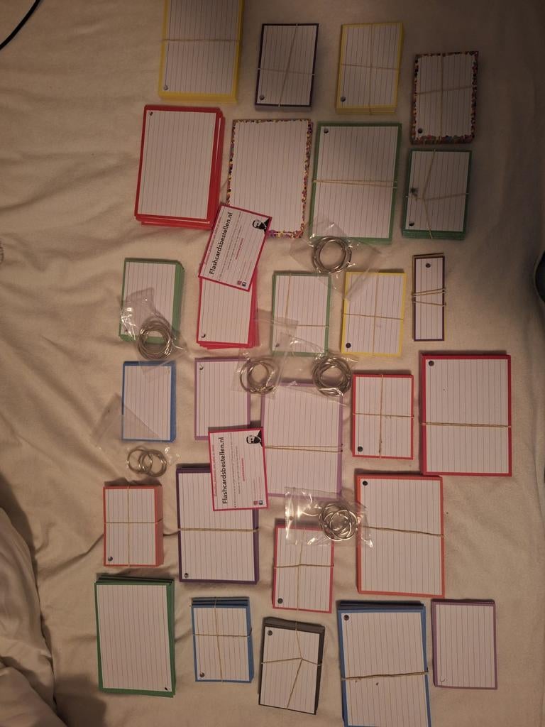 Flashcards +/- 700st., flitskaarten met bundel ringen., Boeken, Studieboeken en Cursussen, Ophalen of Verzenden, Beta, Nieuw