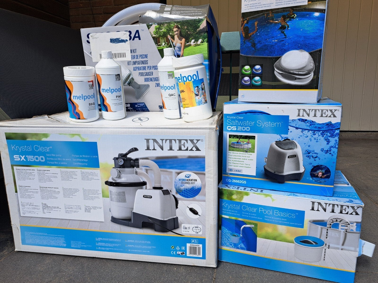 Intex Krystal Clear zandfilterpomp en zoutwatersysteem, Tuin en Terras, Ophalen, Gebruikt, Zwembadpomp