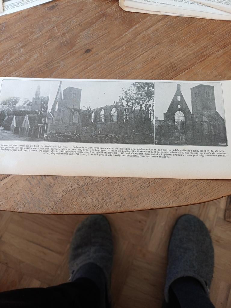 Knipsel brand kerk Streefkerk 1914, Ophalen of Verzenden, Voor 1920, Knipsel(s)