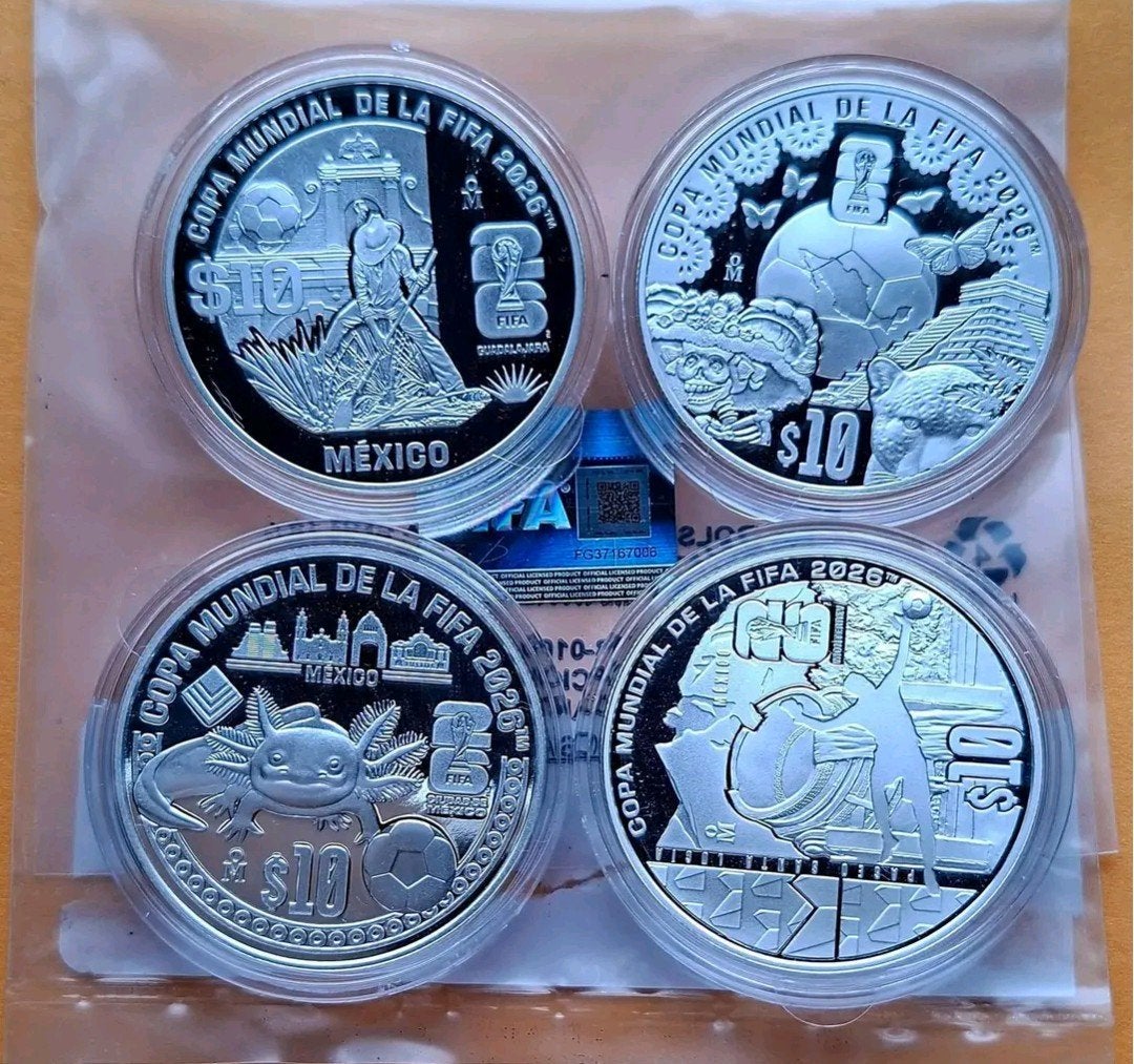 4x 1 oz zilveren FIFA WK 2026 Herdenkingsmunt, Postzegels en Munten, Ophalen of Verzenden, Zilver